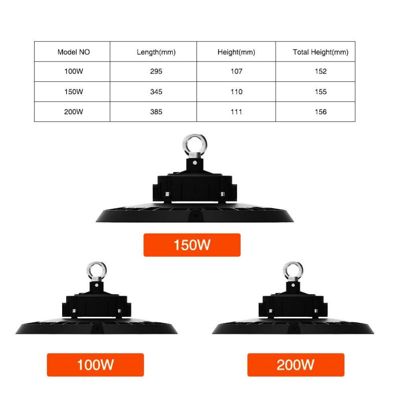 China Factory IP65 150 Watt High Power LED Full Spectrum LED High Bay Light with Ies Files