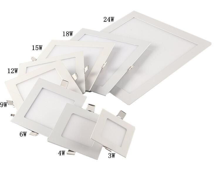 Modern Indoor Lighting Square /Round Recessed Mounted LED Panellight 9W