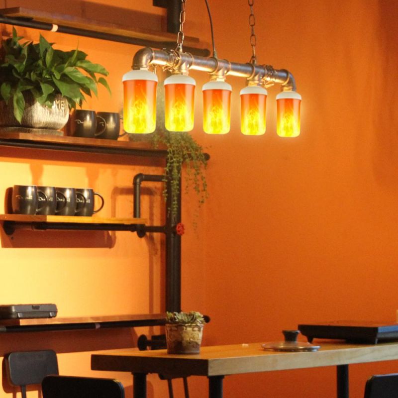 LED Dynamic Flame Effect Light Bulb Multiple Mode Creative Corn Lamp Decorative Lights for Bar Hotel Restaurant Party E27