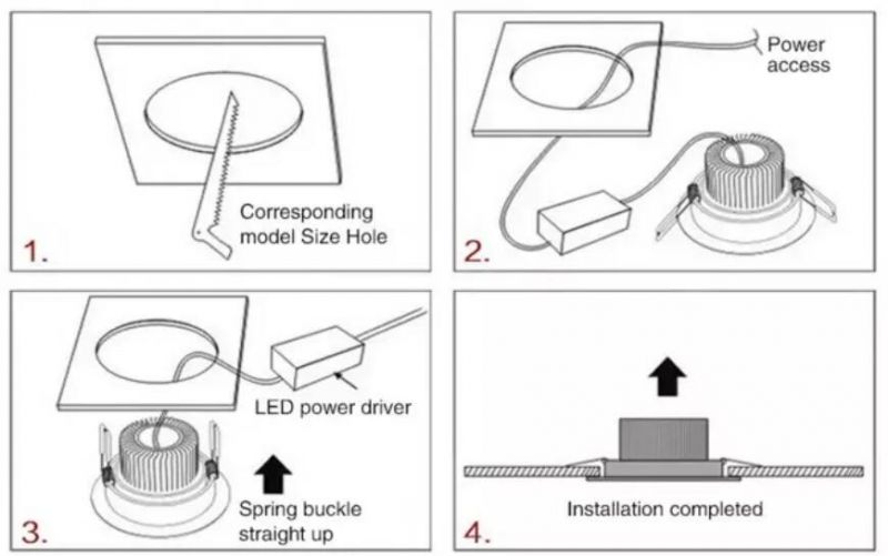 High Quality Aluminum Round Square LED Downlight with COB Chips