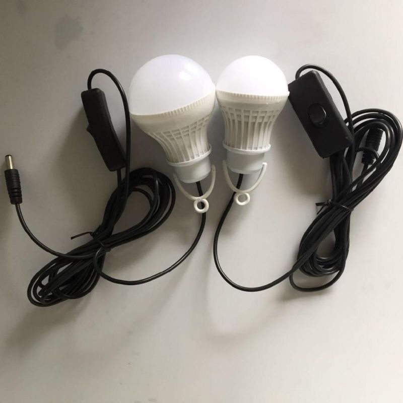 DC 12V DC Plug LED Bulb with Cable Clamp Used Solar Panel