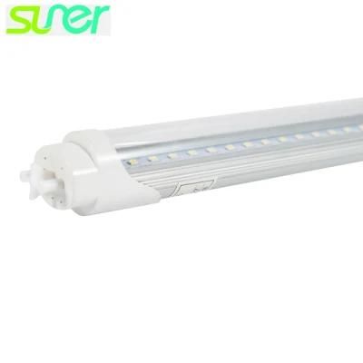 Daylight LED T8 Tube with Aluminum Base and Transparent PC Cover 18W 4FT 5000K 110lm/W