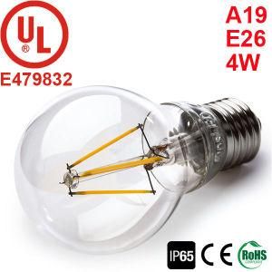 UL Listed A19/A60 Clear Glass Antique Edison Style E26 120 Volts 4 Watt Dimmable LED Filament Bulb