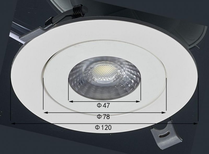 PBT Material Direction 360 Degree Adjustable LED Downlight Spot Light Gimbal Panel Ceiling Recessed Down Light