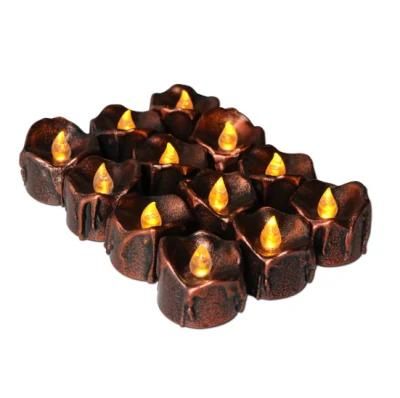 Black Shell Tears Electric LED Tea Lights Yellow Twinkling Tea Light for Home Decor