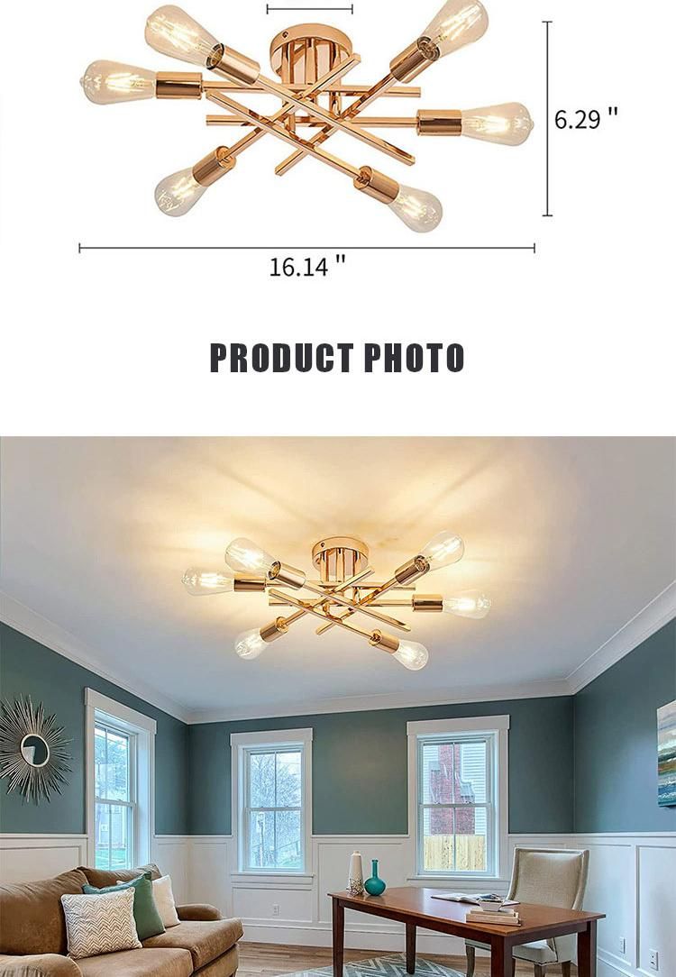 Semi Flush Mount 4 Light Ceiling Light Matte Black with E26 Base Modern Chandelier for Farmhouse Kitchen Dining Room Bedroom