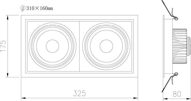 New Design Patent Product 20W Adjustable Ceiling LED Grille Light