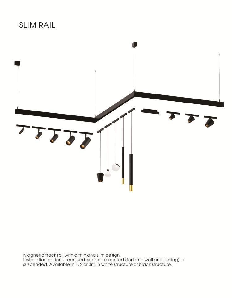 LED Track Lighting System Magnetic LED Track Light Surface DC48V Dimmable Light