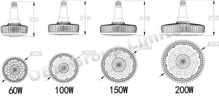 5700K E39 E40 100W LED Canopy Globe Bulb for Warehouse Garage Lighting