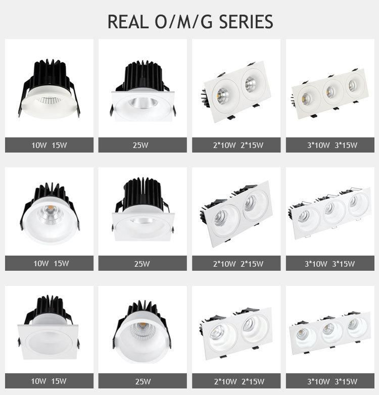 5years Warranty Factory Price 3X15W 3000K CRI 90 LED Recessed Spot Light Downlight