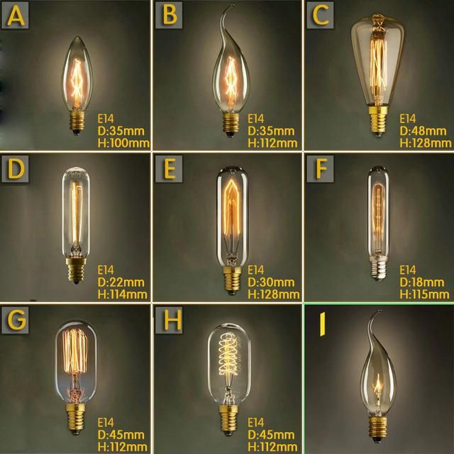 Retro LED Edison Bulb E14 E27 St64 T30 Incandescent Bulbs Filament Light