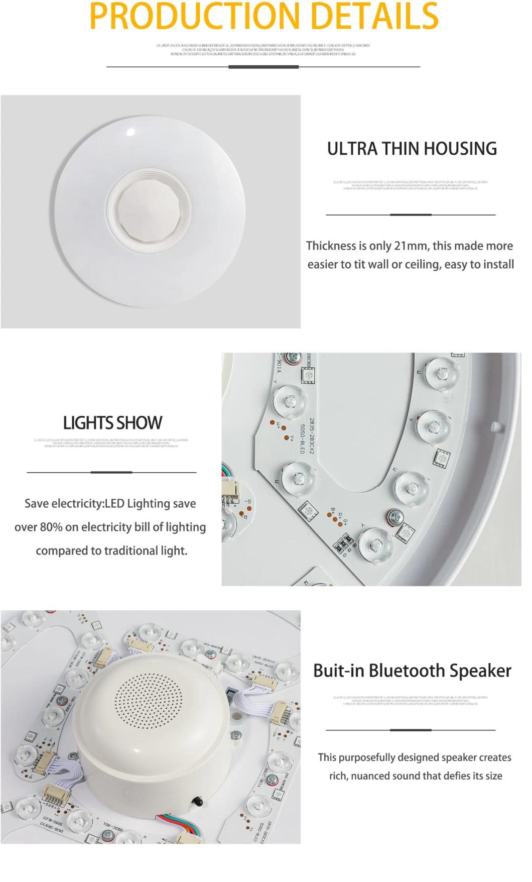 20W 220vrecessed Fiberhotel Speakerled Ceiling Lamp with Simple China Ceiling Light