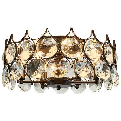 Round Luxury Hall Industrial Hanging Lamp Chandelier Crystal Lamp for Hotel