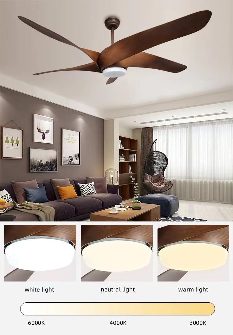 Ceiling Fan Antique Three ABS Blades LED Lighting Remote Fans Ceiling Light