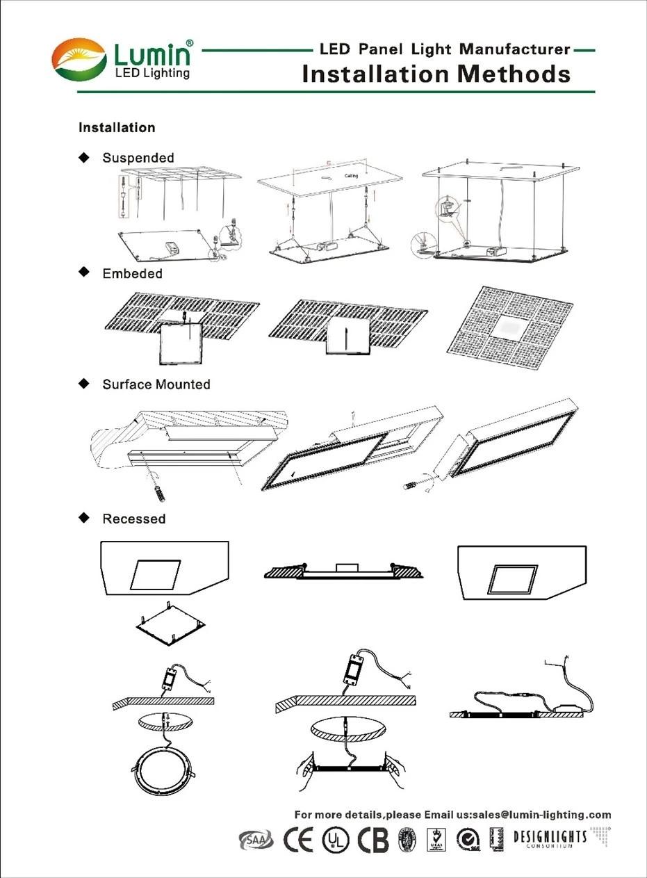 High Quality No Flicker 36W 40W LED Panel Light Frameless