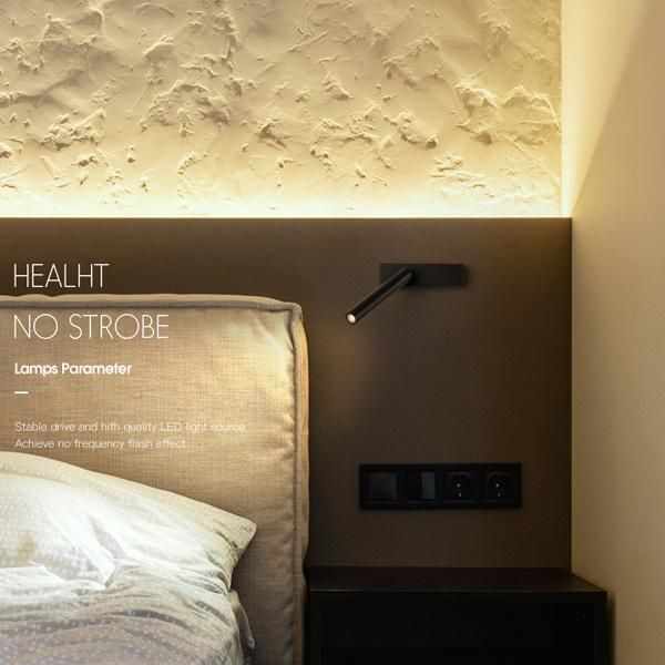 360 Degrees Rotatable Bedside LED Wall Lamp Surface Mounted for Bedroom Wall Lamp