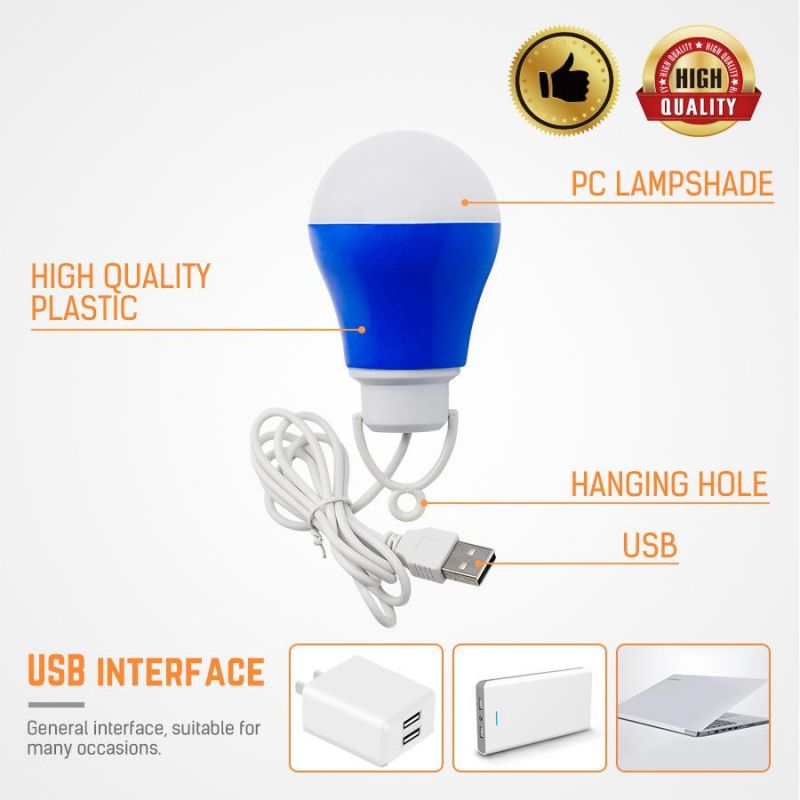 A60 DC 5V USB Bulb for 2m Wire LED Low Voltage Bulb for Camping Emergency Lamp Light with Hook