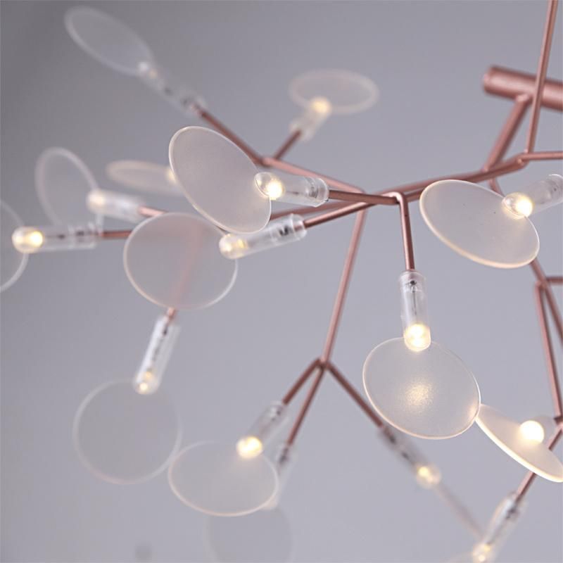 Modern Firefly Acrylic Leaf Chandelier