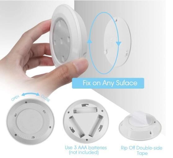 Battery Powered Wireless LED Puck Lights Remote Control Dimmable Closet Night Light