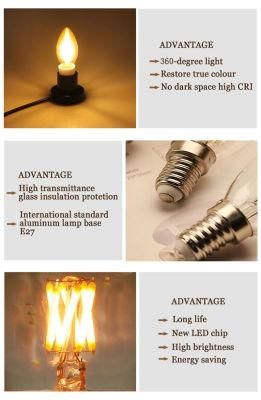 Candle Filament Lamps Larger Filament Chip, Higher Efficiency Long Service Life - 25, 000 Hours