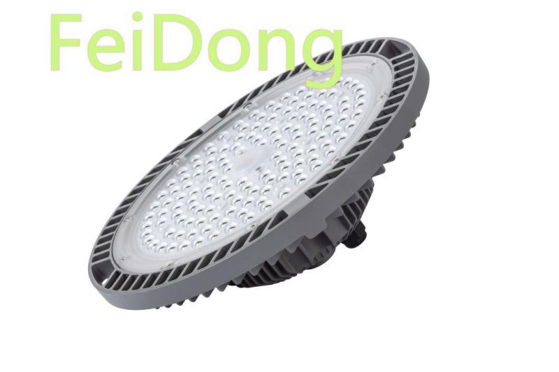 Durable Flat White Waterproof Manufactory Warehouse Shop Long Lifespan AC100-265V UFO LED High Bay Light