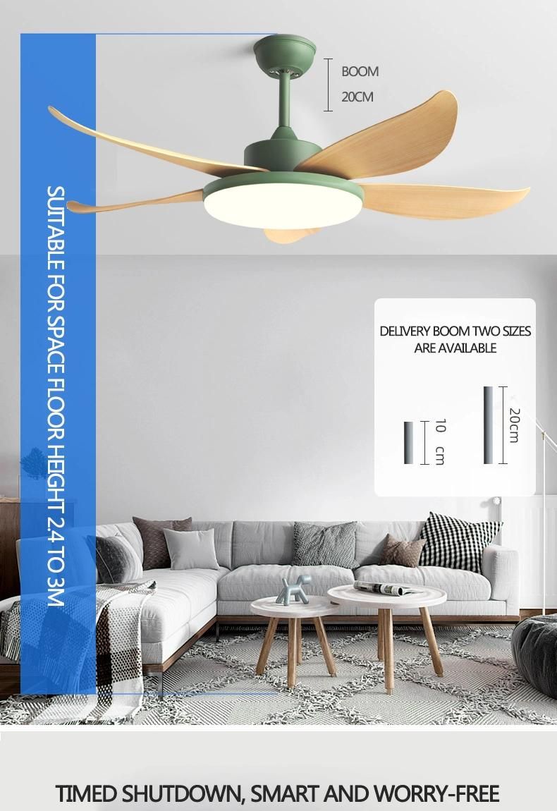 Ceiling Fan Indoor Low Noise High Speed Plastic White Blades Ceiling Fan with Light