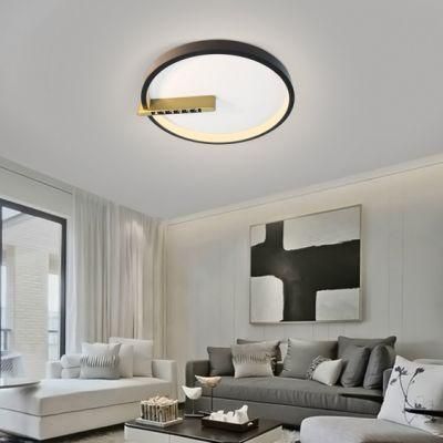 Masivel Factory Nordic Simple Style Ceiling Light Modern Minimalist Decoration Black and Brass Metal LED Ceiling Light with Grilling