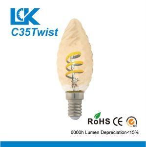 4W 350lm C35 Twist New Spiral Filament Retro LED Light Bulb