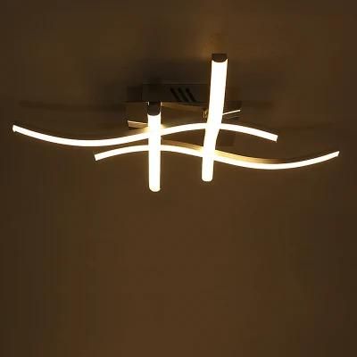 Modern Flush Mount LED Ceiling Light Wide Voltage Simple Wave Line Brightness Bedroom Ceiling Lamp