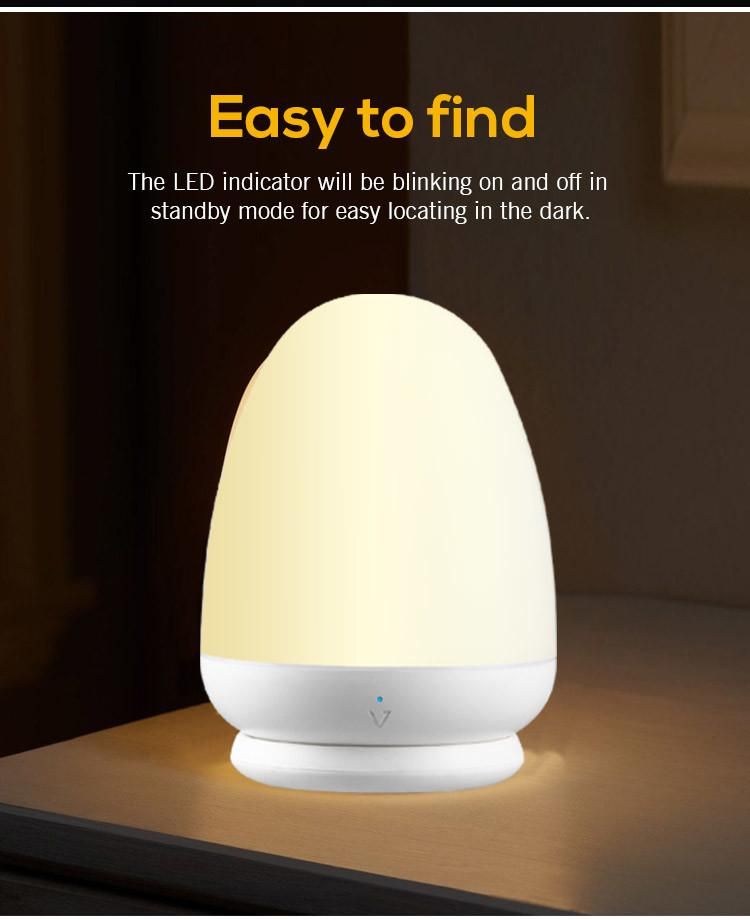 Dimmable Bedside Lamp Warm White Night Lamp Rechargeable Nursery Lamp