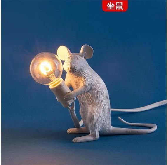 Seletti Modern Resin Mouse Table Lamp LED E12 Mouse Table Lamps Desk Nordic Kids′ Room Decor LED Night Lights EU/Au/Us/UK Plug