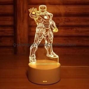 Novelty Desk Lamp USB 3D LED Lamp 7 Colors Change 3D Visual Illusion Lamp