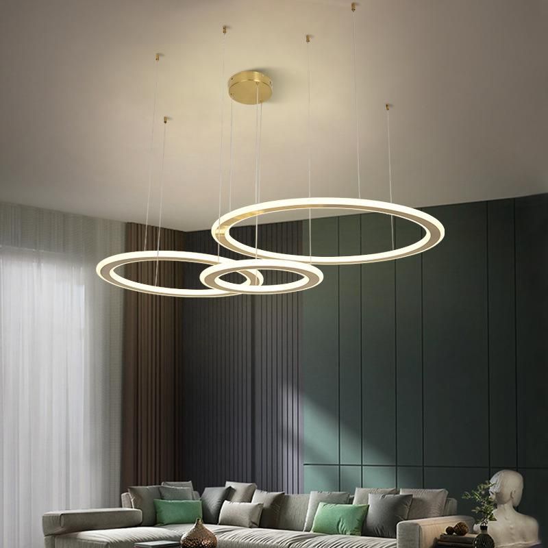 Modern Living Room Circular Duplex Staircase Ceiling Lights Decorative LED Chandelier Lamp for Living Room