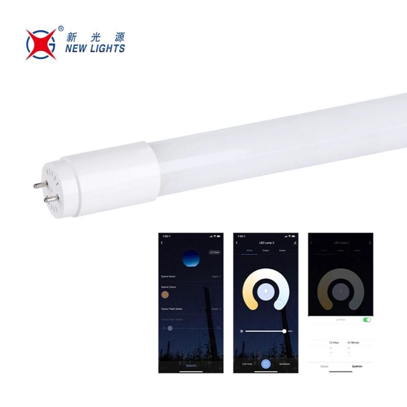 Wholesale CCT Dimmable T8 LED Fluorescent Tubes Light Bluetooth LED Tube Light Sapp Control Smart T8 LED Tube