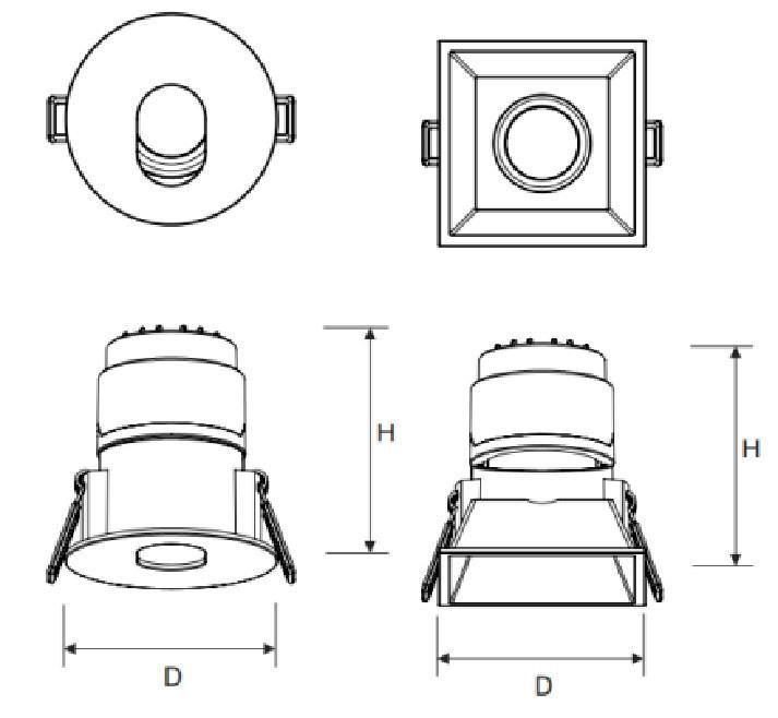 12W Recessed Round Square Spotlight Downlight for Hotel Project Lighting