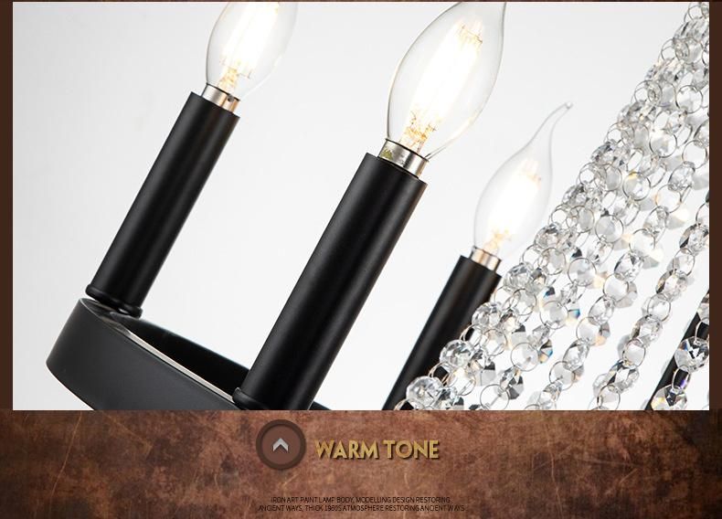 American Country K9 Crystal Chandelier Living Room Dining Room Lighting Vintage Home Decoration Lamp Fixtures