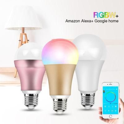 Amazon Alexa Compatible WiFi Smart RGB CCT Controller LED Light Bulb with E26 E27 B22 Base