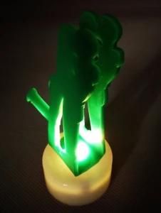 Unique Gold-Mirror Acrylic Love-Man Design Multicolor Changing Mini LED Light Night Lamp