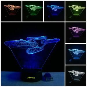 Star Trek Uss Enterprise 3D LED Night Light 7 Color Touch Switch Table Desk LED Lamp