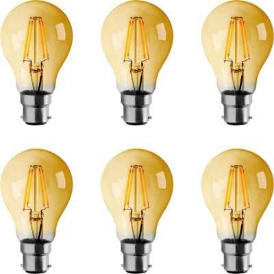 LED Filament Lamp A60 LED Filament Bulb 6W Amber E27/B22 ODM OEM Chinese Fctory Price with CE Certified