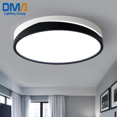 Modern Indoor SMD Round Balcony Lamp Surface Mounted 24W 48W Balck LED Ceiling Light