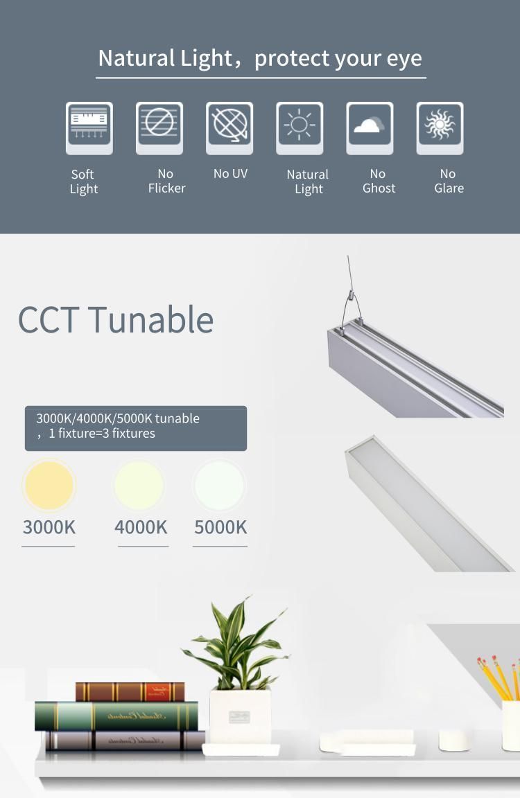 High Quality Aluminum 60W up-Down Lit LED Linear Light LED Linear Ceiling Light 1.2m 4FT LED Shop Light