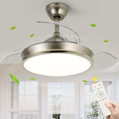 Ceiling Fan Home Decorative Low Power Energy Saving Silent Remote Control Hidden Bladeless LED Ceiling Fan Light