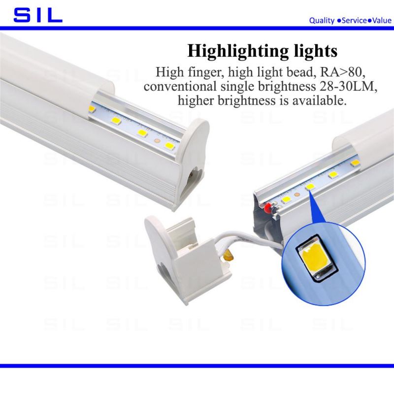 High Power T5 Bracket Integrated LED Tube Light Indoor Lighting 100lm/W 24W 1500mm Tube Light