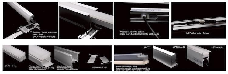 Ll3006 Super Silm 2mm SMD3014 160lm/W Side Emitting LED Aluminum Profile, High Brightness LED Linear Lights