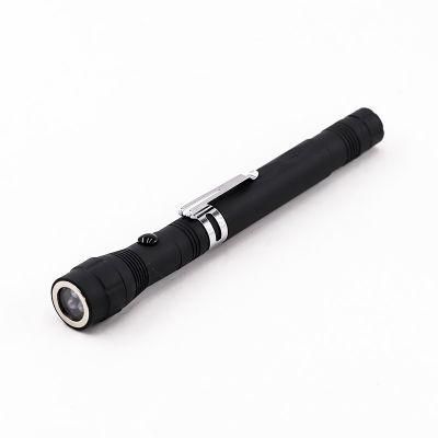 LED Retractable Antenna Flashlight with Magnetic for Pickup Things