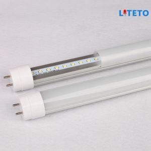 Shenzhen Manufacturer LED T8 Tube Light with UL Dlc FCC Qualified 4FT 120lm/W Clear PC Cover and Aluminum Alloy SMD28358