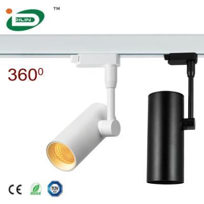 Adjustable High Quality Aluminium Black LED Track Light Housing with Track Rail System