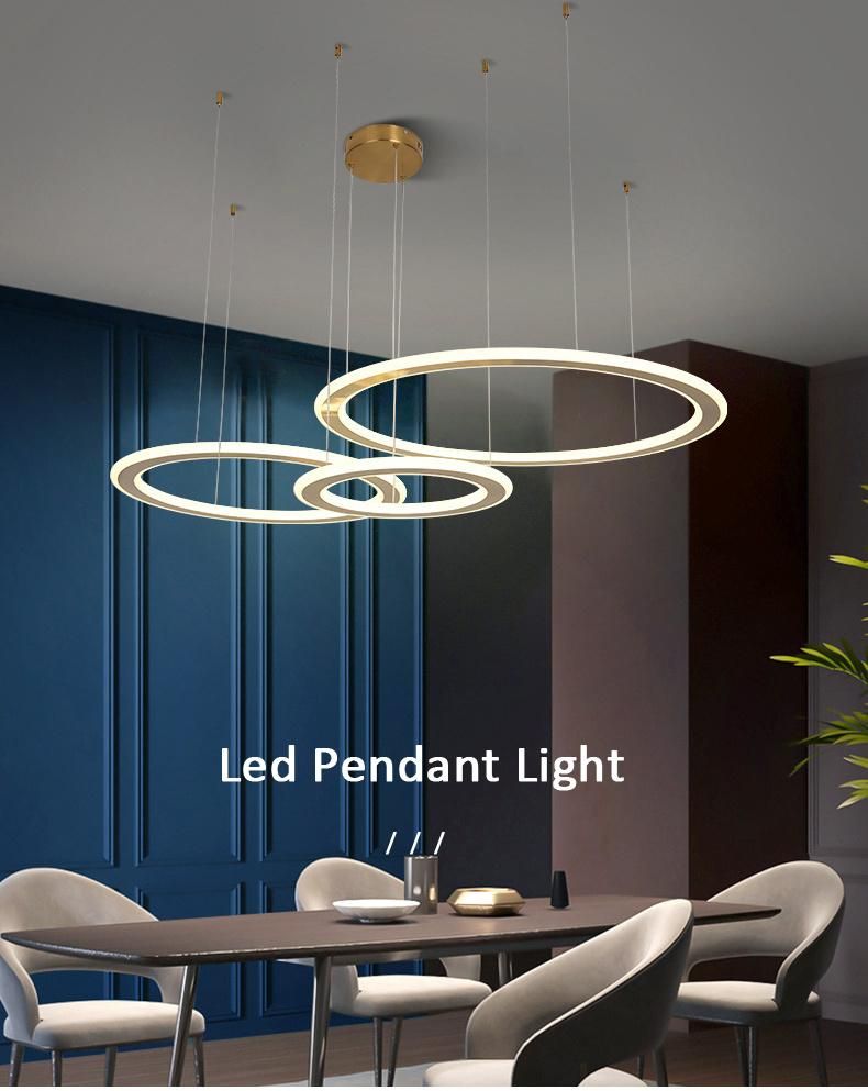 Modern Living Room Circular Duplex Staircase Ceiling Lights Decorative LED Chandelier Lamp for Living Room