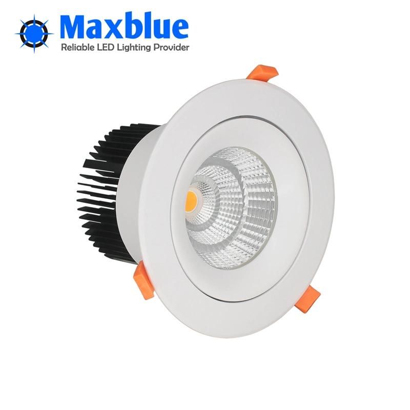 Triac/0-10V/Dali Dimmable Recessed LED Downlight COB Warm White LED Downlight